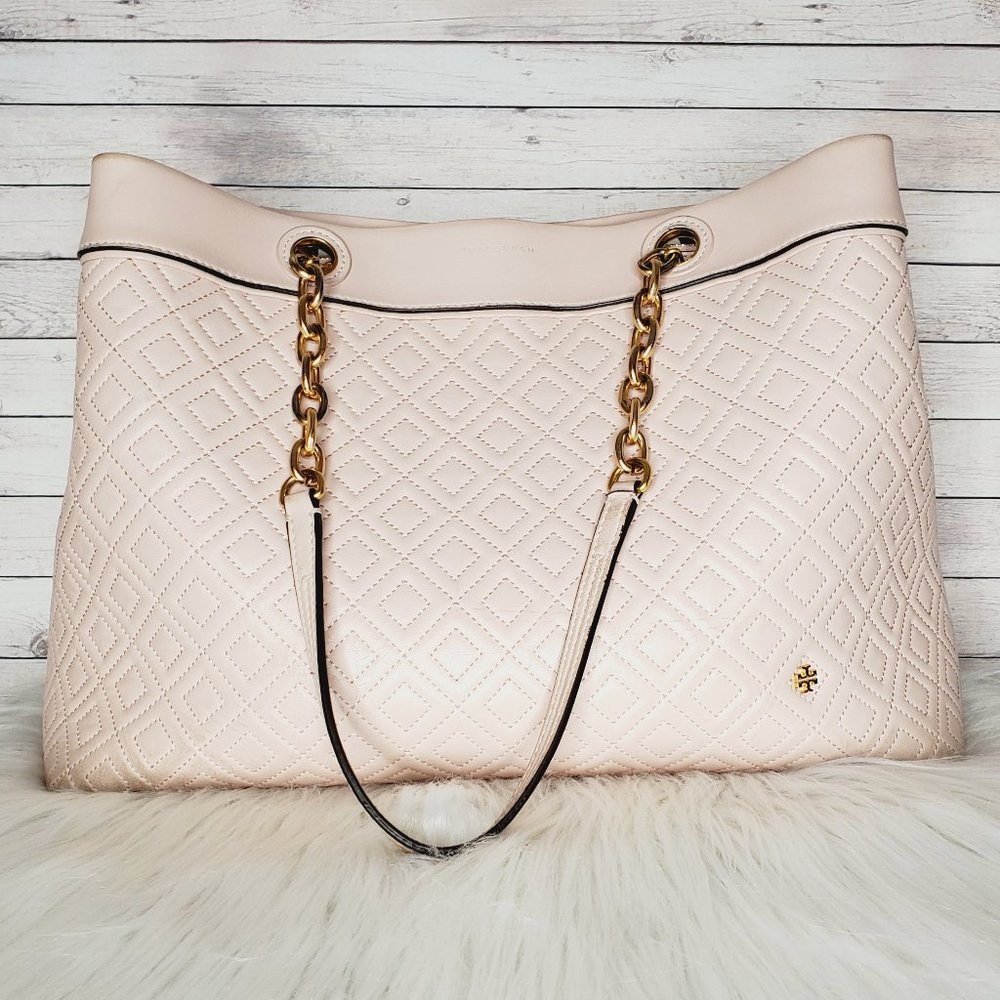 Tory Burch Pink Fleming Triple Compartment Tote